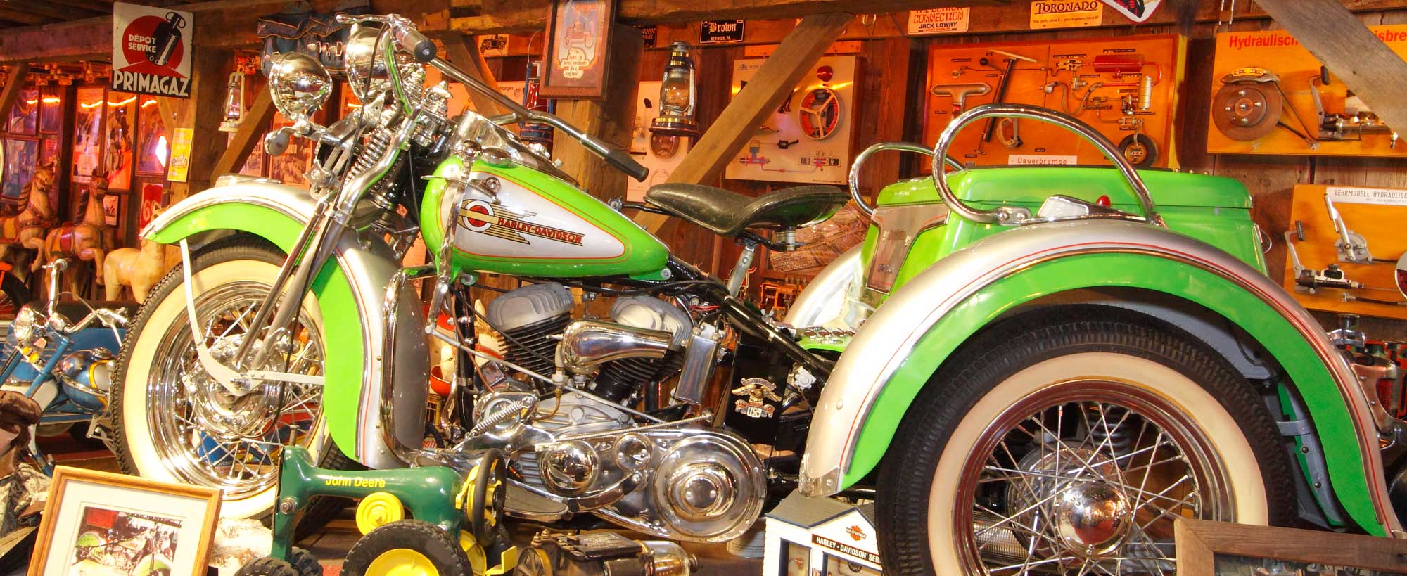 Vintage motorcycles galore inside Bill's Old Bike Barn